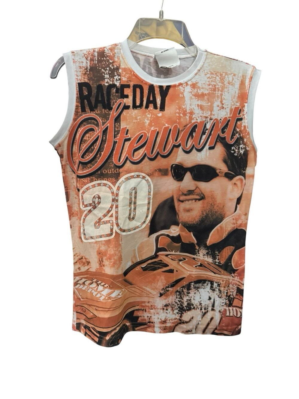 Chase For Women’s NASCAR Tony Stewart Rhinestones Tank Top Small Y2K